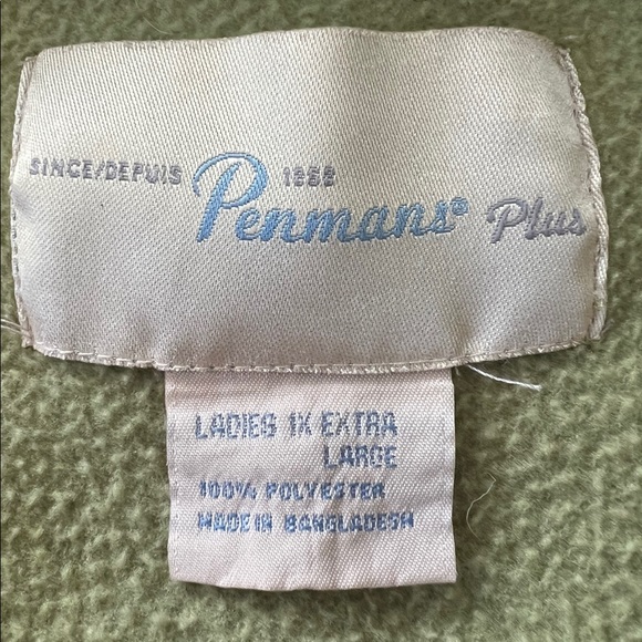 PENMANSHIP PLUS MOSS GREEN VEST SIZE1X - Picture 3 of 5